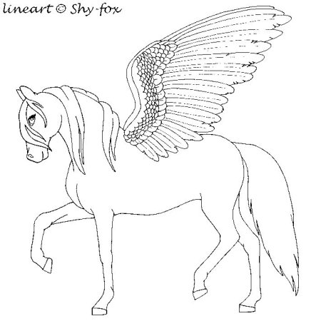 Пегас рисунок для детей карандашом
