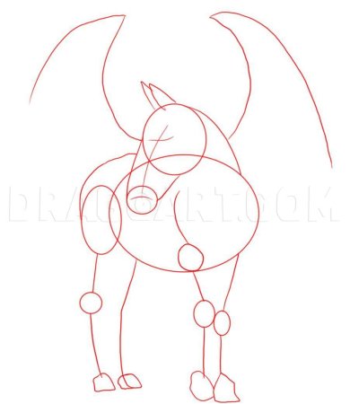 Рисунок для начинающих Пегаса поэтапно мультяшного