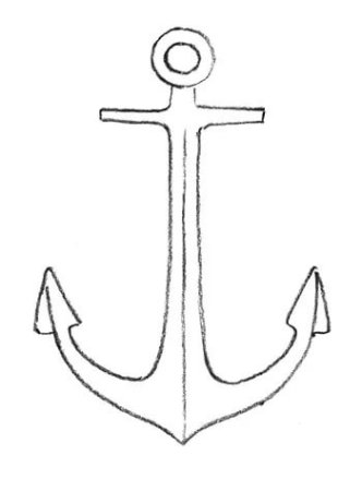 Якорь легкий рисунок