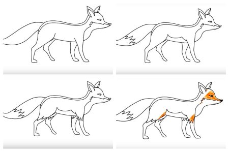 Поэтапное рисование лисы