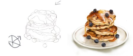 Скетчинг блины карандашом