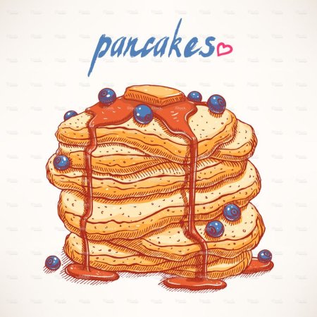 Рисунок блинов для детей