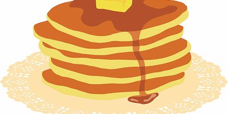 Нарисовать блины с маслом