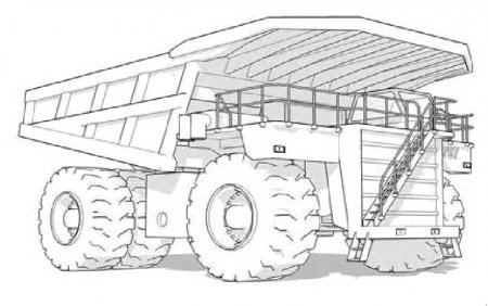 Раскраски карьерный самосвал БЕЛАЗ