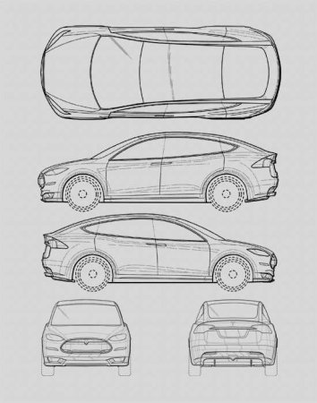 Tesla model 3 чертеж