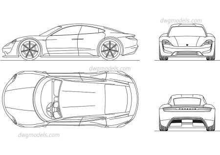 Чертеж машины Porsche 911