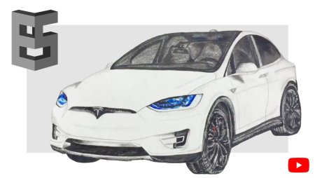 Tesla model x рисунок
