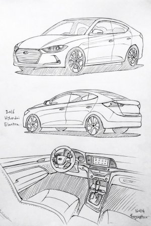 Hyundai Elantra 2019 чертеж