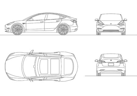 Tesla model 3 Blueprint
