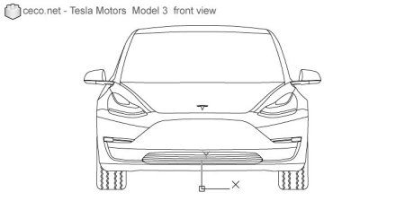 Tesla model 3 чертеж