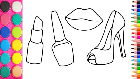 Раскраска для девочек помада