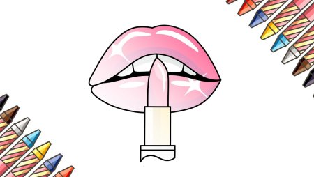 Помада и губы мультик