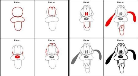 Поэтапное рисование героев Дисней