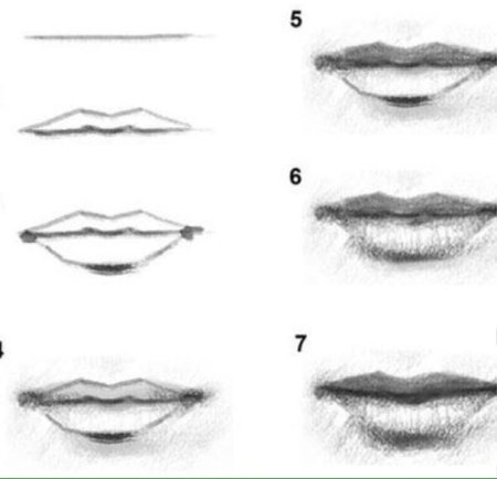 Мужские губы рисунок