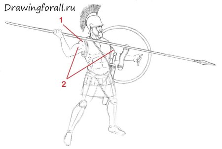 Воин древней Греции рисунок
