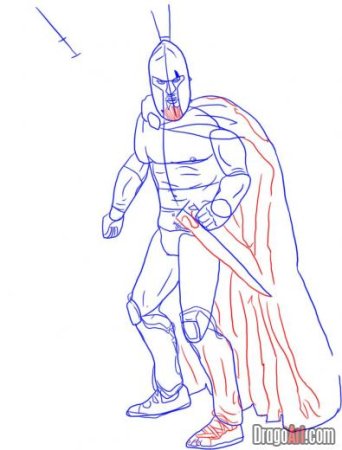 Спартанец рисунок карандашом поэтапно