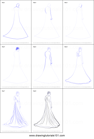 Поэтапное рисование платья