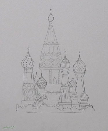 Храм Василия Блаженного для срисовки