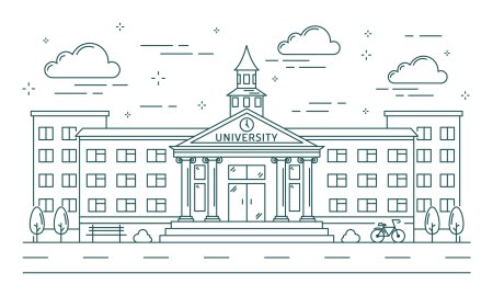 Контурный рисунок здания