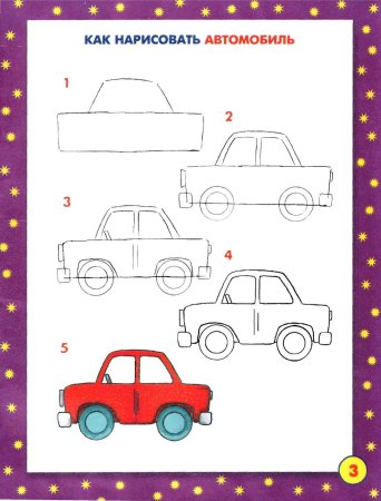 Схема рисования машины для детей