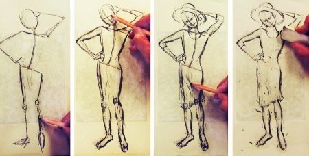 Рисование фигуры человека с натуры