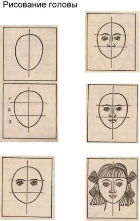 Последовательность рисования портрета для детей