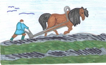 Микула пашет землю