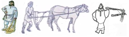 Лёгкая иллюстрация к былине Вольга и Микула Селянинович