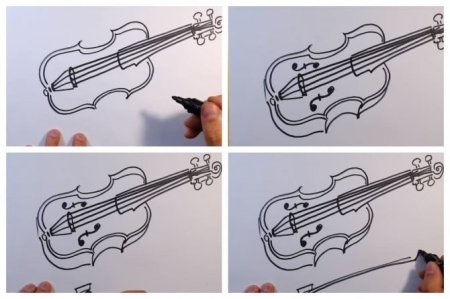 Поэтапное рисование музыкальных инструментов