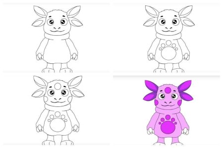 Рисунки для срисовки Лунтик