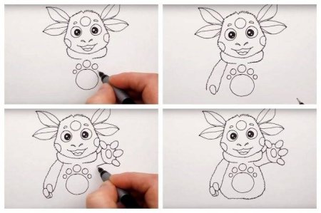 Лунтик рисунок карандашом