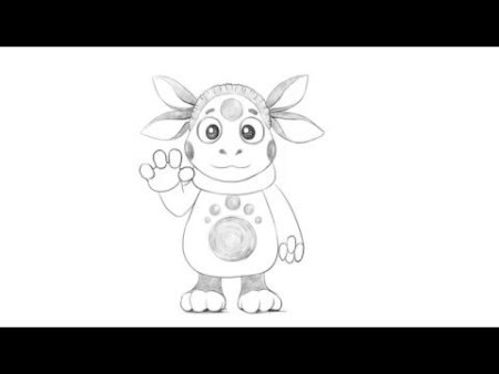 Лунтик рисунок карандашом для начинающих