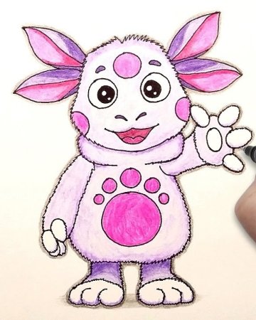 Герои из мультфильма Лунтик для срисовки