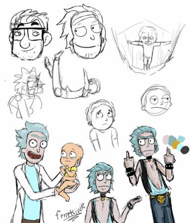 Рик и Морти рисовать поэтапно