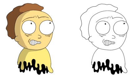 Морти рисунок поэтапно