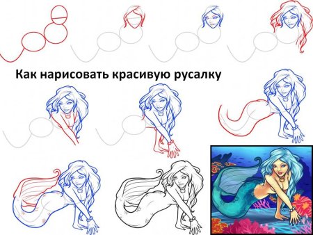 Как рисовать русалку