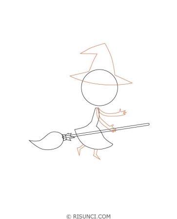 Поэтапное рисование ведьмы