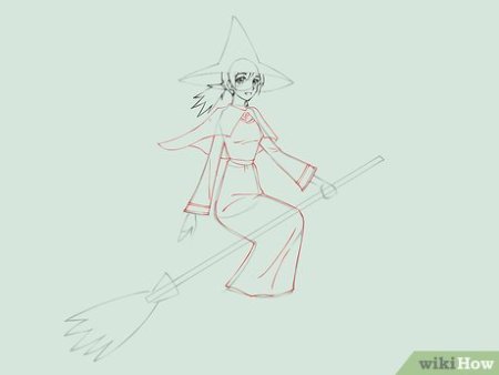 Поэтапное рисование ведьмы