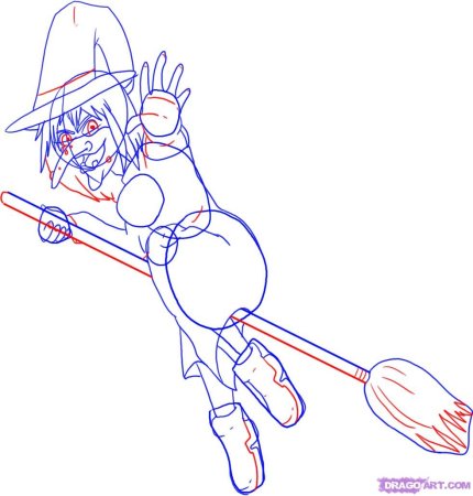 Нарисовать ведьмочку маленькую