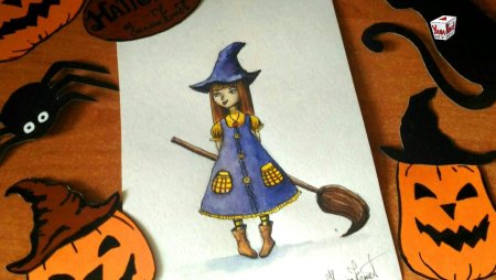 Рисунок на Хэллоуин карандашом Луна