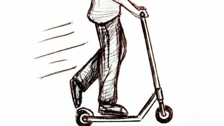 Самокат карандашом