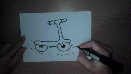 Рисовалка самокат электро вид сбоку