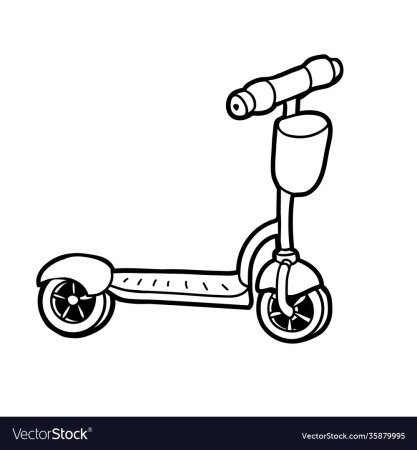 Трюковой самокат рисунок карандашом