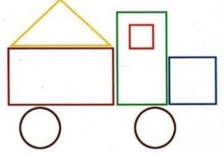 Машинка из геометрических фигур