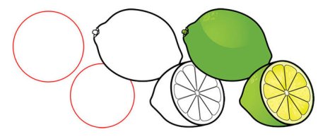 Лимон рисунок карандашом