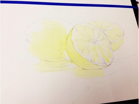 Поэтапные рисунки акварелью Лайма