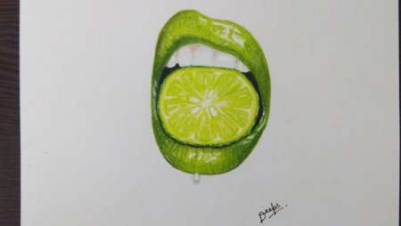 Лайм нарисованный красками