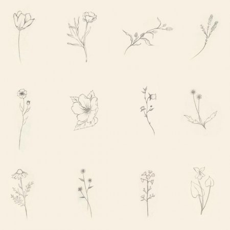 Тату Минимализм цветы