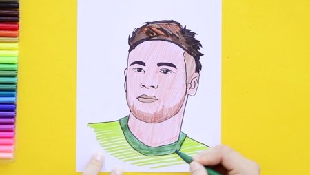 How to draw Neymar