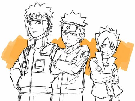 Раскраски Боруто в команде 7